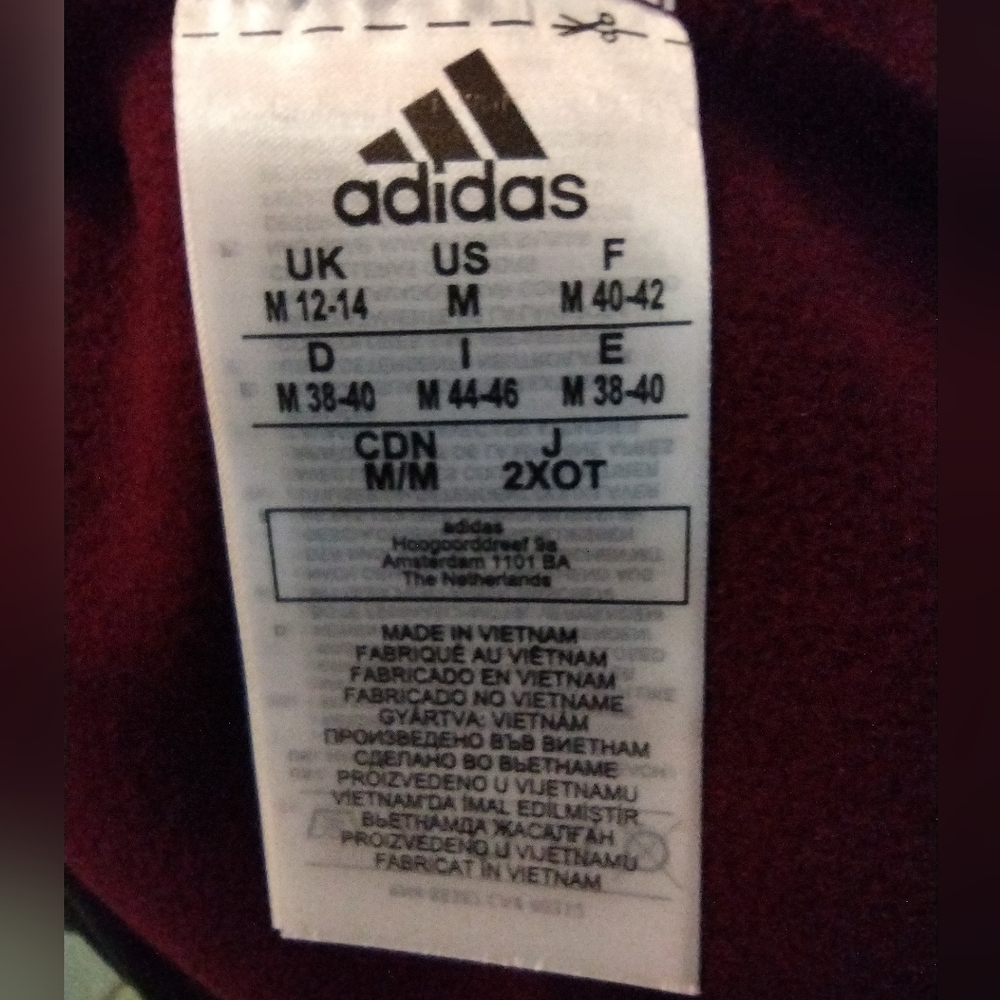 Adidas Team 1/4 Zip Pull Over Jersey Shirt Maroon w/ White Logo Medium NWT - Picture 8 of 8
